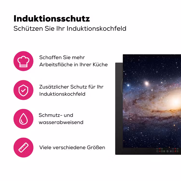 Herdabdeckplatte - Galaxie – Weltraum – Kosmos - Sterrenstelsel - Ruimte - Kosmos Inductie beschermer vinyl 3mm middel