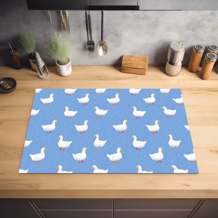 Ganzen - Elegant - Blauw Inductie beschermer vinyl 3mm klein 276 -sfeer5