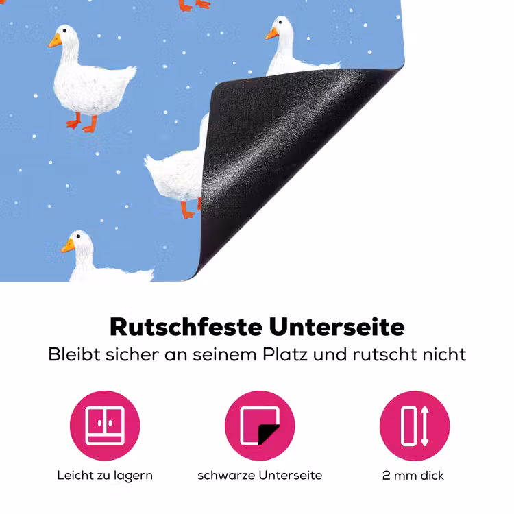 Ganzen - Elegant - Blauw Inductie beschermer vinyl 3mm klein 276 -zzzzzzz-lf-onderkant