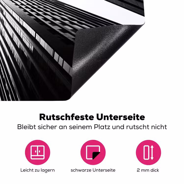 Gebouwen - Lucht - Zwart Inductie beschermer vinyl 3mm klein -zzzzzzz-lf-onderkant