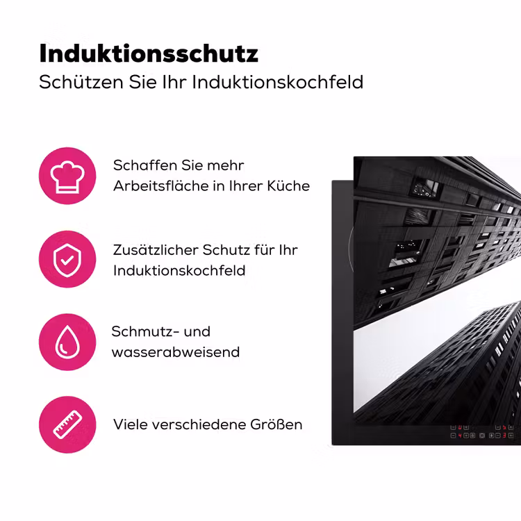 Gebouwen - Lucht - Zwart Inductie beschermer vinyl 3mm klein -zzzzzzz-lf-ups