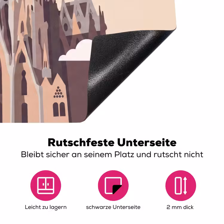 Gebouw - Torens - Architectuur - Abstract - Zonsondergang Inductie beschermer vinyl 3mm middel -zzzzzzz-lf-onderkant