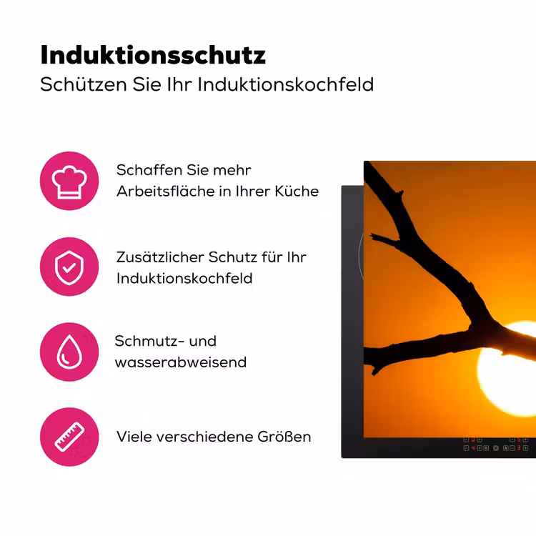 Gier - Tak - Zon - Oranje Inductie beschermer vinyl 3mm klein -zzzzzzz-lf-ups