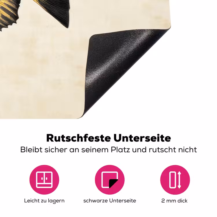 Geel - Vis - Strepen - Tropisch Inductie beschermer vinyl 3mm klein -zzzzzzz-lf-onderkant