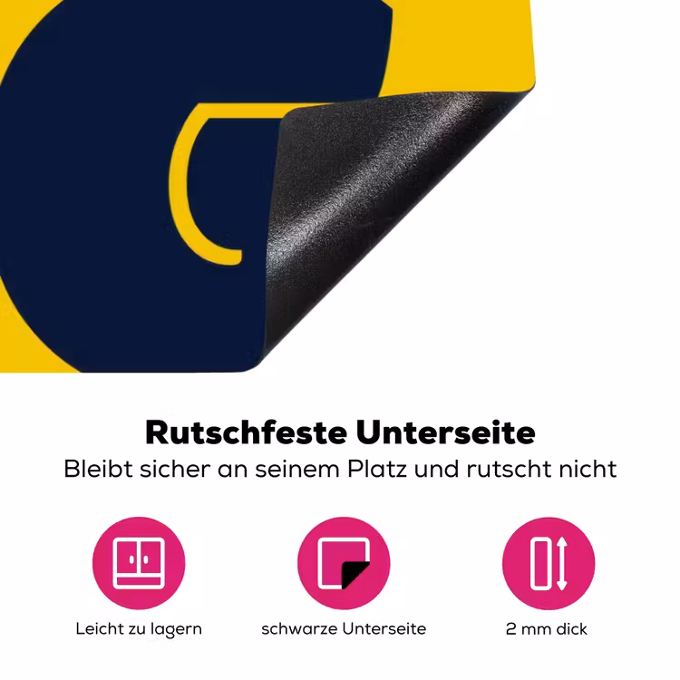 Geel - Think big - Grafisch Inductie beschermer vinyl 3mm klein -zzzzzzz-lf-onderkant