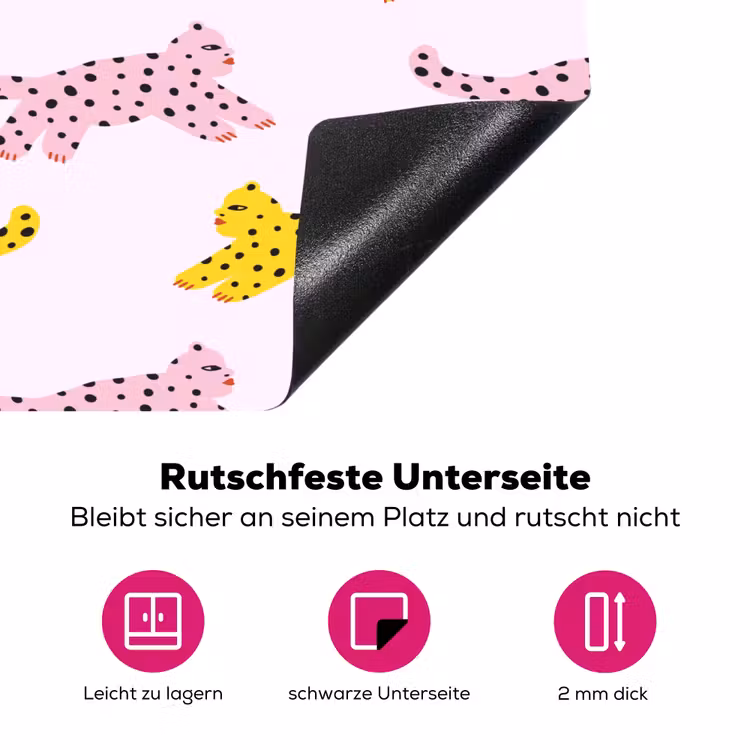 Geel - Roze - Katten - Wit Inductie beschermer vinyl 3mm klein 276 -zzzzzzz-lf-onderkant