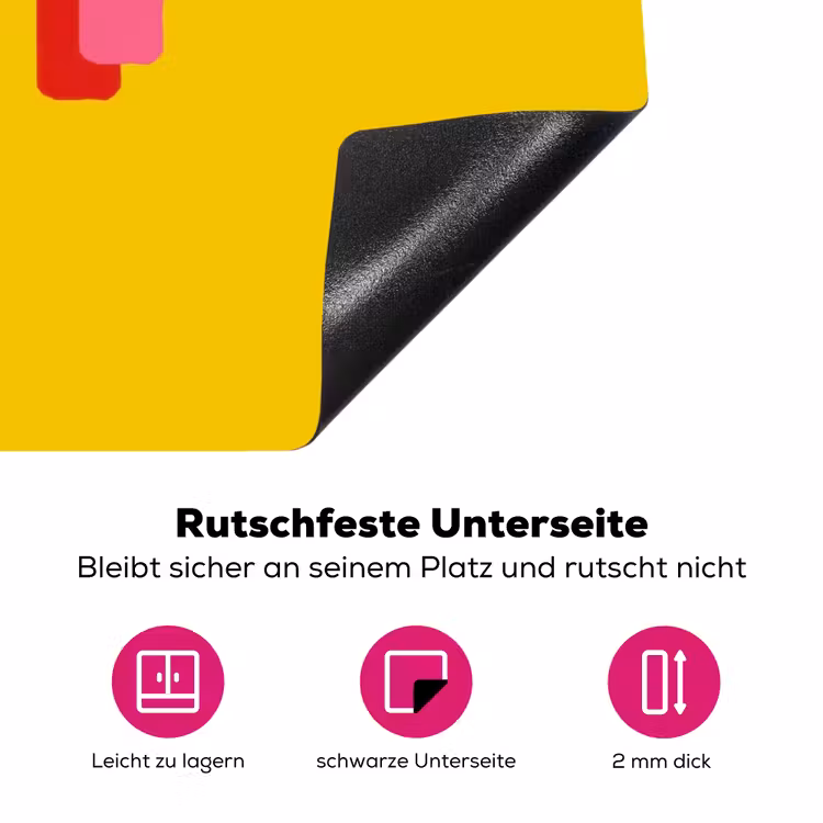 Geel - Roze - Oh - 3D Inductie beschermer vinyl 3mm klein -zzzzzzz-lf-onderkant