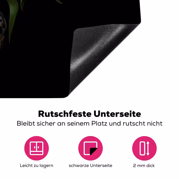 Geel - Tulpen - Vaas - Bloemen Inductie beschermer vinyl 3mm klein -zzzzzzz-lf-onderkant
