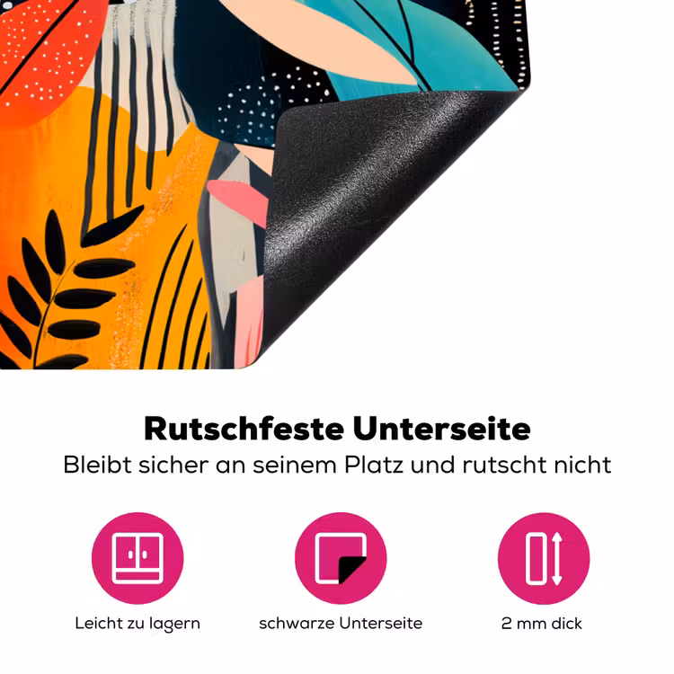 Schilderij - Abstract - Bloemen - Roze Inductie beschermer vinyl 3mm klein -zzzzzzz-lf-onderkant