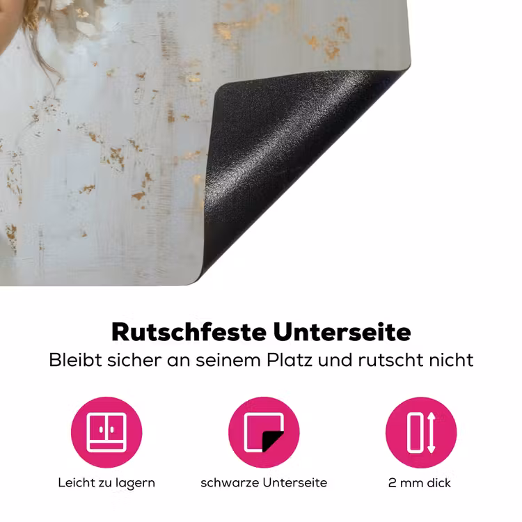 Schilderij - Vrouw - Zonnebril - Bloemenkrans Inductie beschermer vinyl 3mm klein -zzzzzzz-lf-onderkant