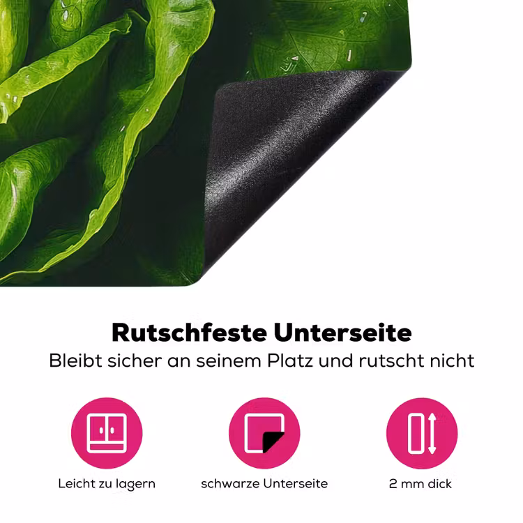 Groente - Sla - Groen Inductie beschermer vinyl 3mm klein -zzzzzzz-lf-onderkant