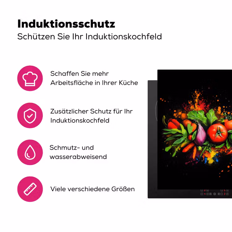 Groente - Eten - Kruiden - Graffiti - Koken Inductie beschermer vinyl 3mm klein -zzzzzzz-lf-ups