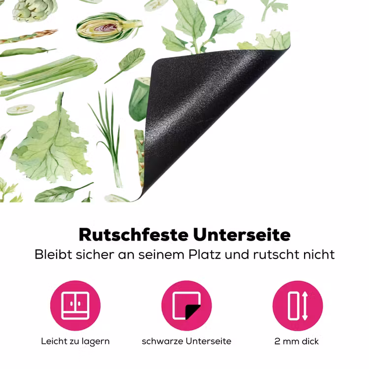 Groente - Patroon - Groen - Rood Inductie beschermer vinyl 3mm klein 276 -zzzzzzz-lf-onderkant