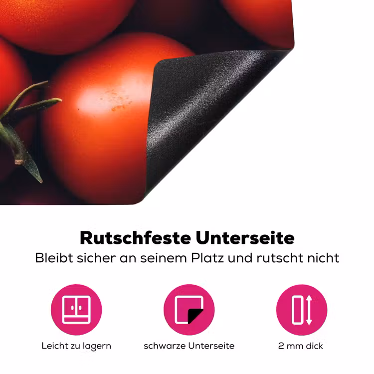 Groente - Rood - Tomaten Inductie beschermer vinyl 3mm klein -zzzzzzz-lf-onderkant