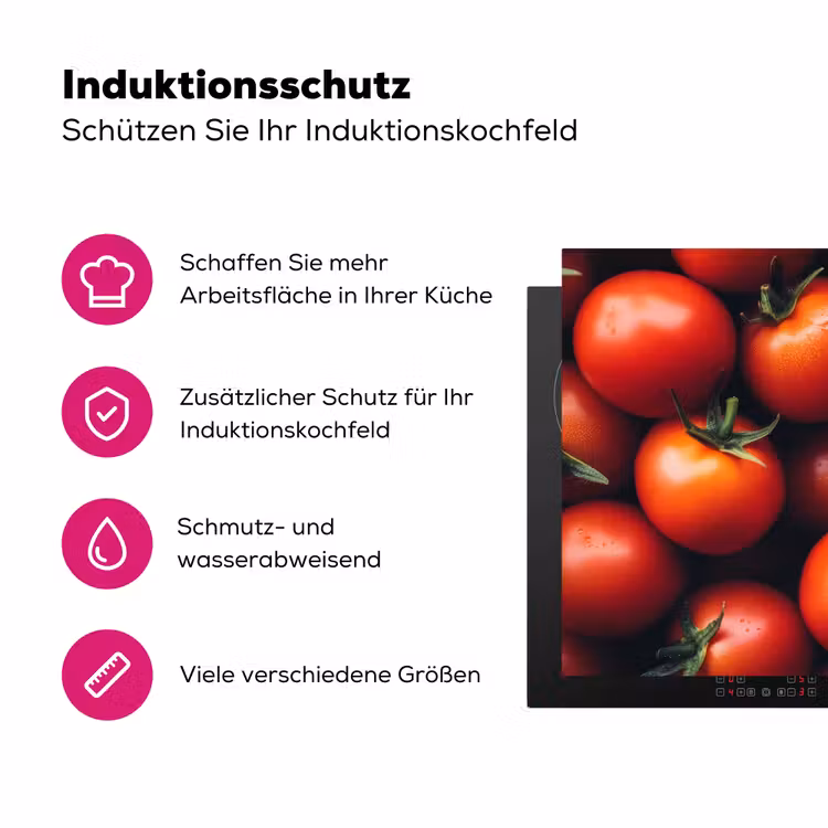 Groente - Rood - Tomaten Inductie beschermer vinyl 3mm klein -zzzzzzz-lf-ups
