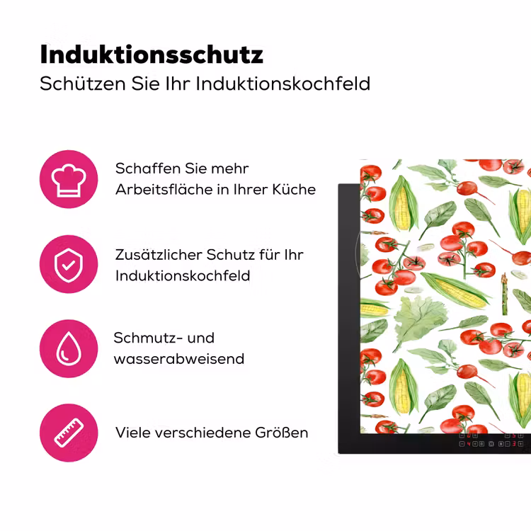 Groente - Tomaat - Maïs - Sla Inductie beschermer vinyl 3mm klein 276 -zzzzzzz-lf-ups
