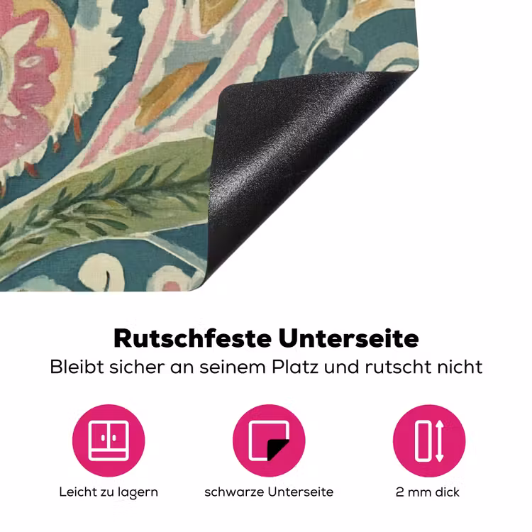 Patroon - Kleurrijk - Sierlijk - Groen Inductie beschermer vinyl 3mm klein -zzzzzzz-lf-onderkant
