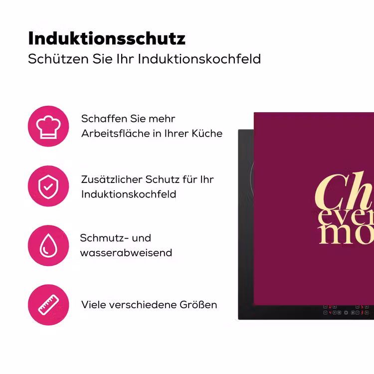 Cherish every moment - Cocktailglas - Bordeaux Inductie beschermer vinyl 3mm klein -zzzzzzz-lf-ups