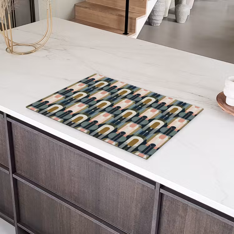 Geografisch - Modern - Kleurrijk Inductie beschermer vinyl 3mm klein 276 -sfeer8