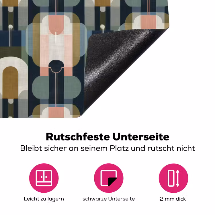 Geografisch - Modern - Kleurrijk Inductie beschermer vinyl 3mm klein 276 -zzzzzzz-lf-onderkant