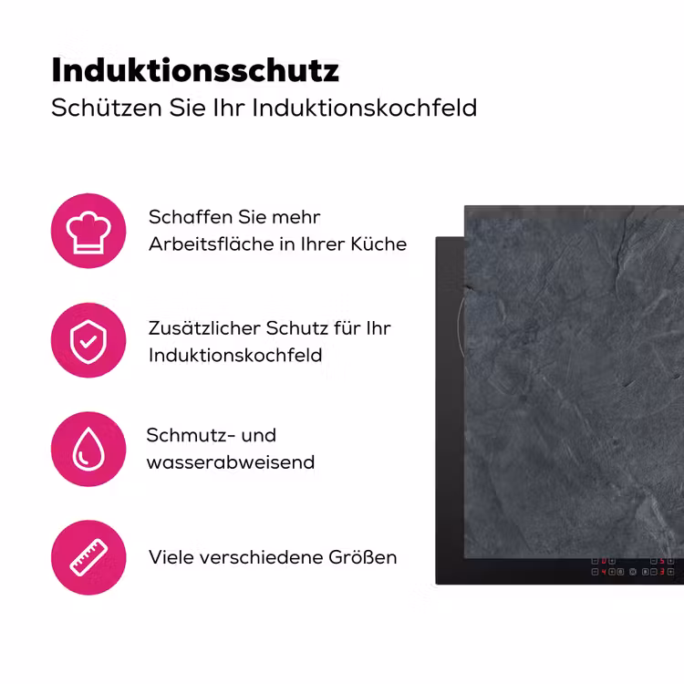 Verweerd Antraciet Canvas Inductie beschermer vinyl 3mm klein -zzzzzzz-lf-ups