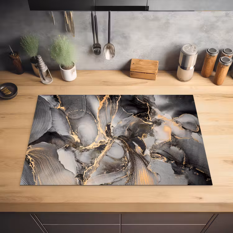 Geologisch Goud op Marmer Inductie beschermer vinyl 3mm klein -sfeer5