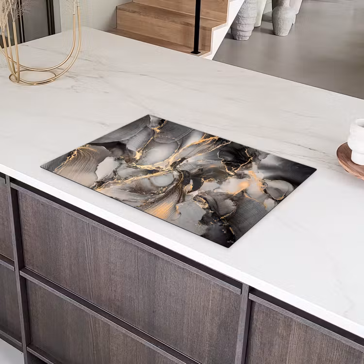 Geologisch Goud op Marmer Inductie beschermer vinyl 3mm klein -sfeer8