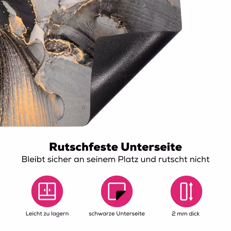 Geologisch Goud op Marmer Inductie beschermer vinyl 3mm klein -zzzzzzz-lf-onderkant