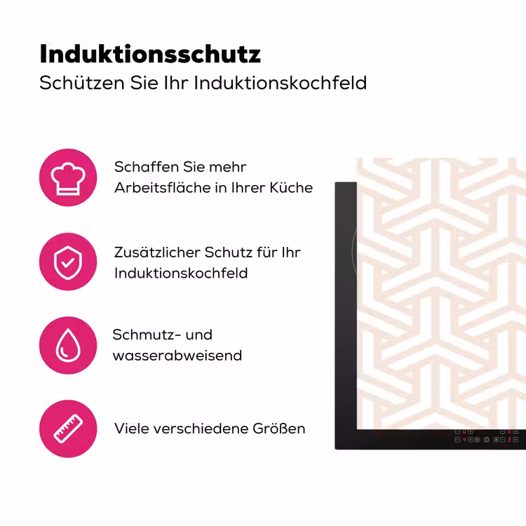 Geometrie - Lijn - Vorm - Patroon Inductie beschermer vinyl 3mm klein 276 -zzzzzzz-lf-ups