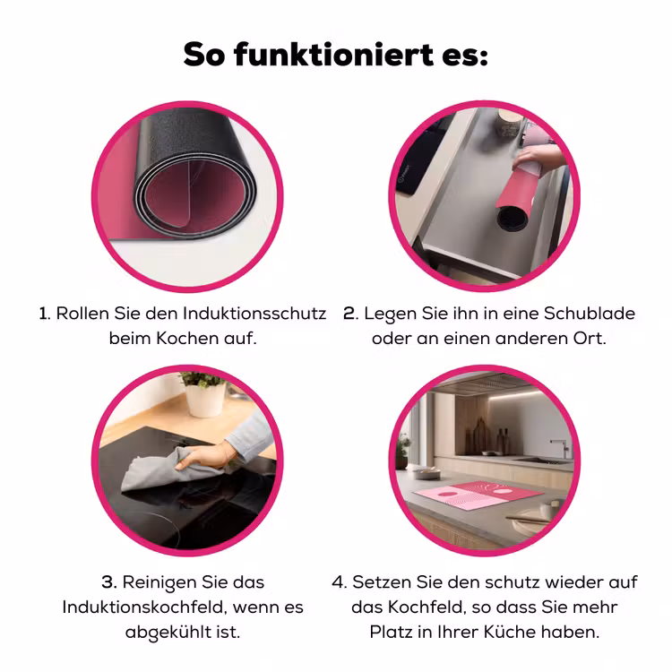 Geometrie - Patroon - Abstract - Roze - Modern Inductie beschermer vinyl 3mm middel -zzzzzzz-lf-werking