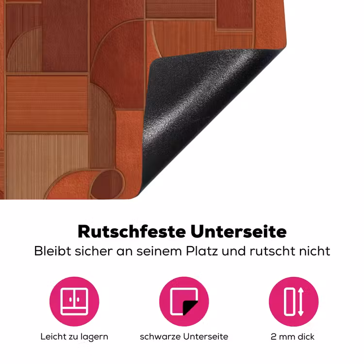 Geometrisch - Abstract - Textuur - Bruin Inductie beschermer vinyl 3mm middel 274 -zzzzzzz-lf-onderkant
