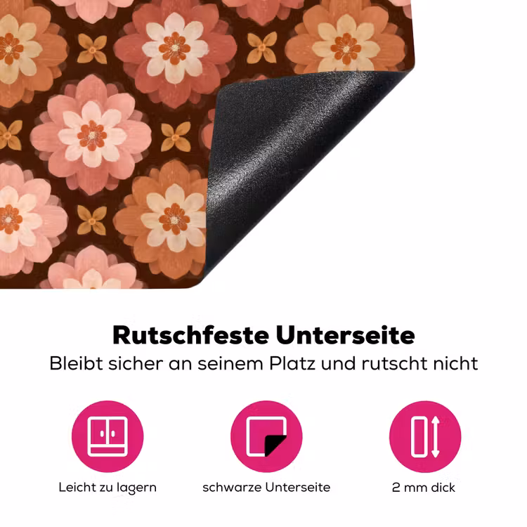 Geometrisch - Bloemen - Kleurrijk Inductie beschermer vinyl 3mm klein 276 -zzzzzzz-lf-onderkant