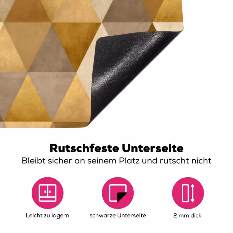 Geometrisch - Driehoek - Goud Inductie beschermer vinyl 3mm klein 276 -zzzzzzz-lf-onderkant