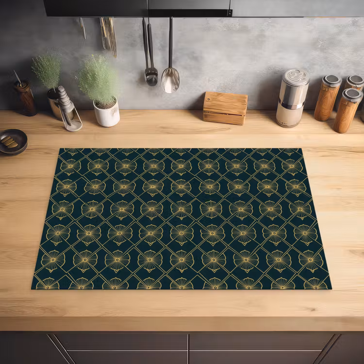 Geometrisch - Elegant - Groen Inductie beschermer vinyl 3mm klein 276 -sfeer5