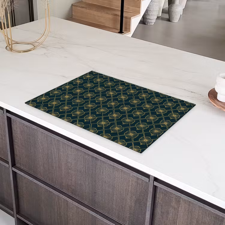 Geometrisch - Elegant - Groen Inductie beschermer vinyl 3mm klein 276 -sfeer8