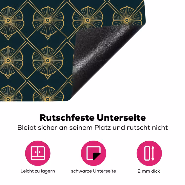 Geometrisch - Elegant - Groen Inductie beschermer vinyl 3mm klein 276 -zzzzzzz-lf-onderkant