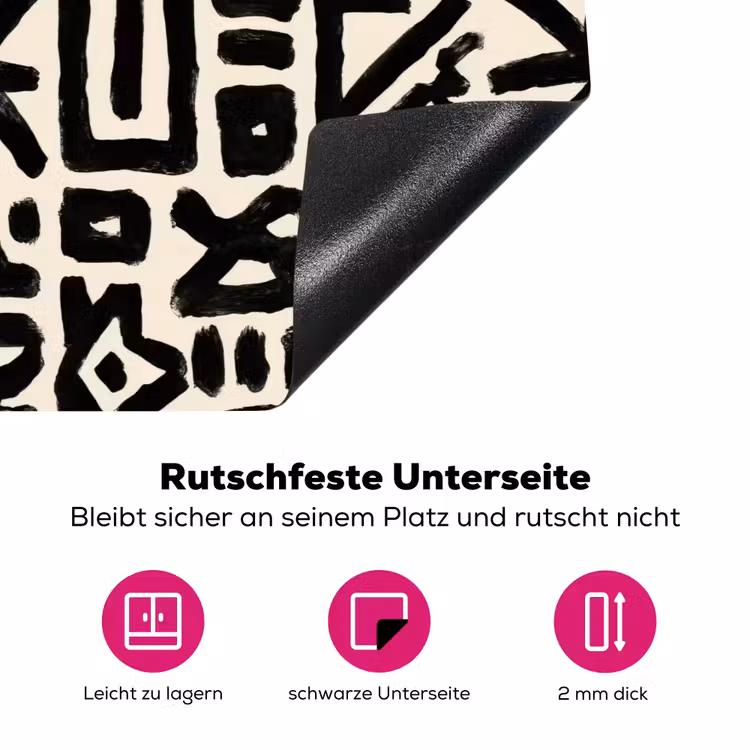 Geometrisch - Figuren - Zwart Inductie beschermer vinyl 3mm klein 276 -zzzzzzz-lf-onderkant
