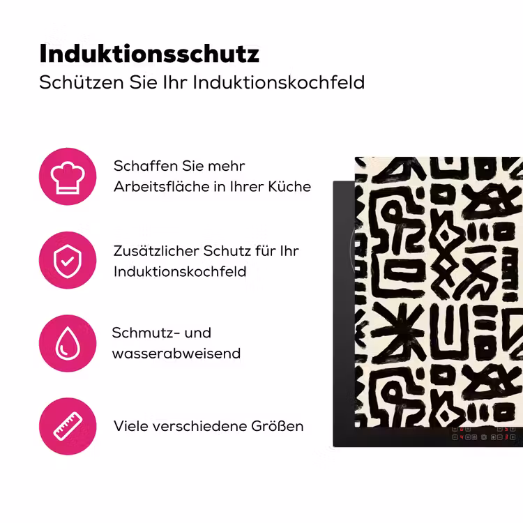 Geometrisch - Figuren - Zwart Inductie beschermer vinyl 3mm klein 276 -zzzzzzz-lf-ups