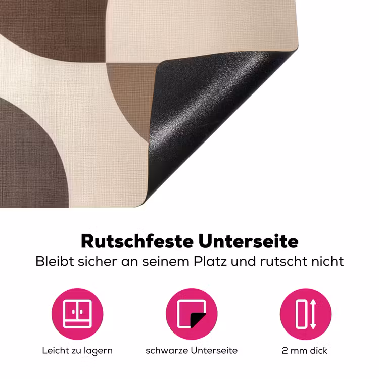 Geometrisch - Geweven structuur - Modern Inductie beschermer vinyl 3mm klein -zzzzzzz-lf-onderkant