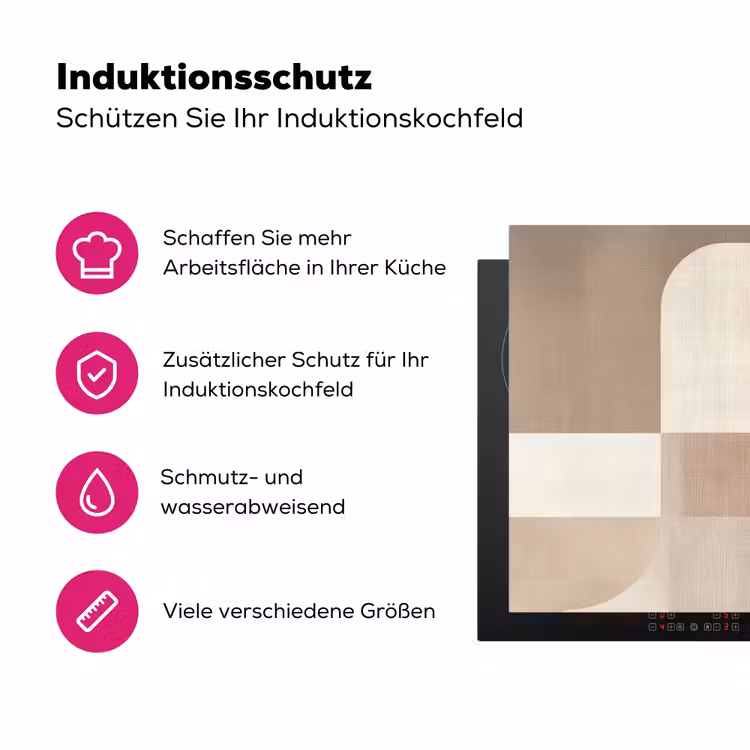 Geometrisch - Geweven structuur - Modern Inductie beschermer vinyl 3mm klein -zzzzzzz-lf-ups