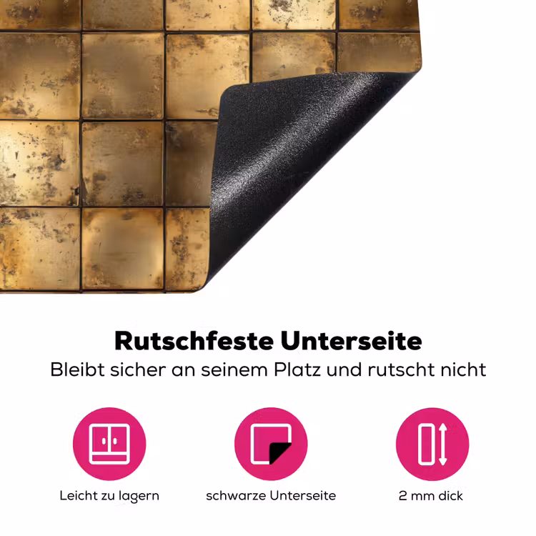Geometrisch - Tegels - Goud Inductie beschermer vinyl 3mm klein 276 -zzzzzzz-lf-onderkant