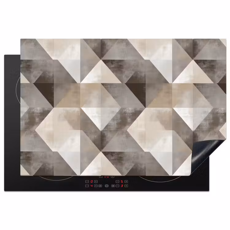 Geometrisch - Motief - Aardetinten Inductie beschermer vinyl 3mm klein 276 -3d