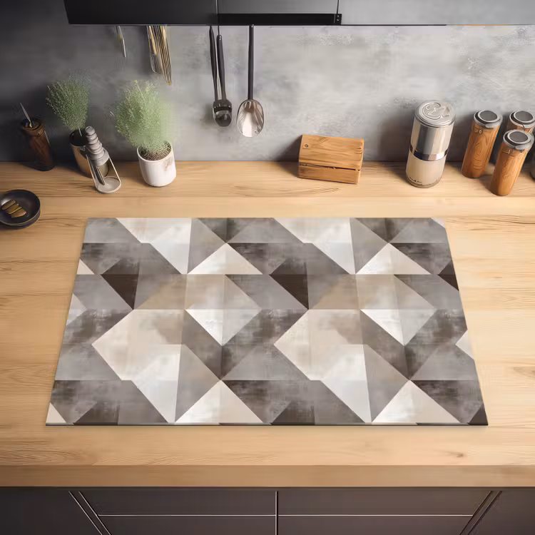 Geometrisch - Motief - Aardetinten Inductie beschermer vinyl 3mm klein 276 -sfeer5