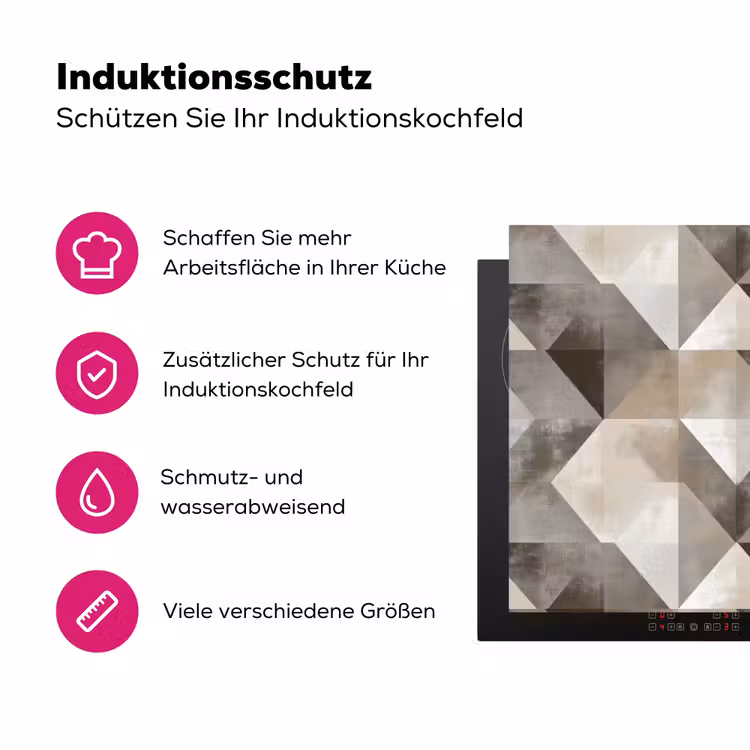 Geometrisch - Motief - Aardetinten Inductie beschermer vinyl 3mm klein 276 -zzzzzzz-lf-ups