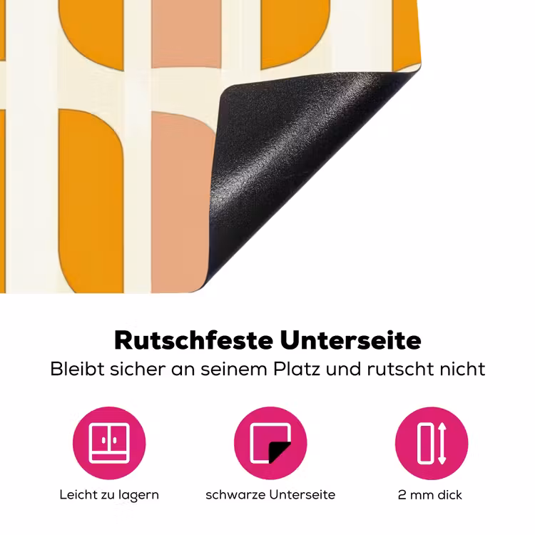 Geometrisch - Patroon - Geel - Roze Inductie beschermer vinyl 3mm klein 276 -zzzzzzz-lf-onderkant