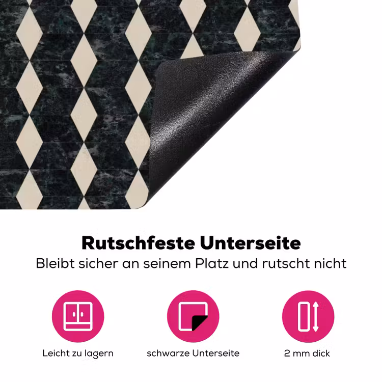 Geometrisch - Patroon - Marmer - Groen Inductie beschermer vinyl 3mm klein 276 -zzzzzzz-lf-onderkant