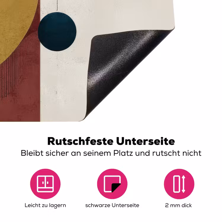 Geometrisch - Strakke vormen - Kleurrijk Inductie beschermer vinyl 3mm klein -zzzzzzz-lf-onderkant