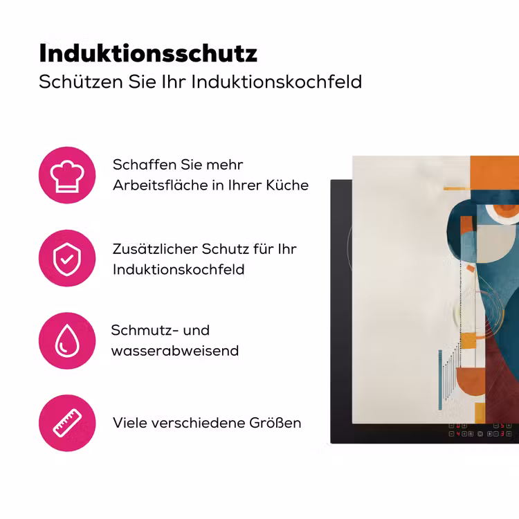 Geometrisch - Strakke vormen - Kleurrijk Inductie beschermer vinyl 3mm klein -zzzzzzz-lf-ups