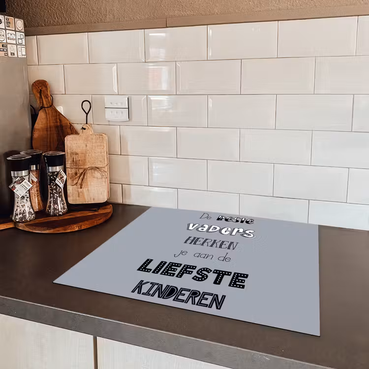Vaderdag geschenk - Vader - Spreuken - De beste vaders - Quote Inductie beschermer vinyl 3mm middel -sfeer3