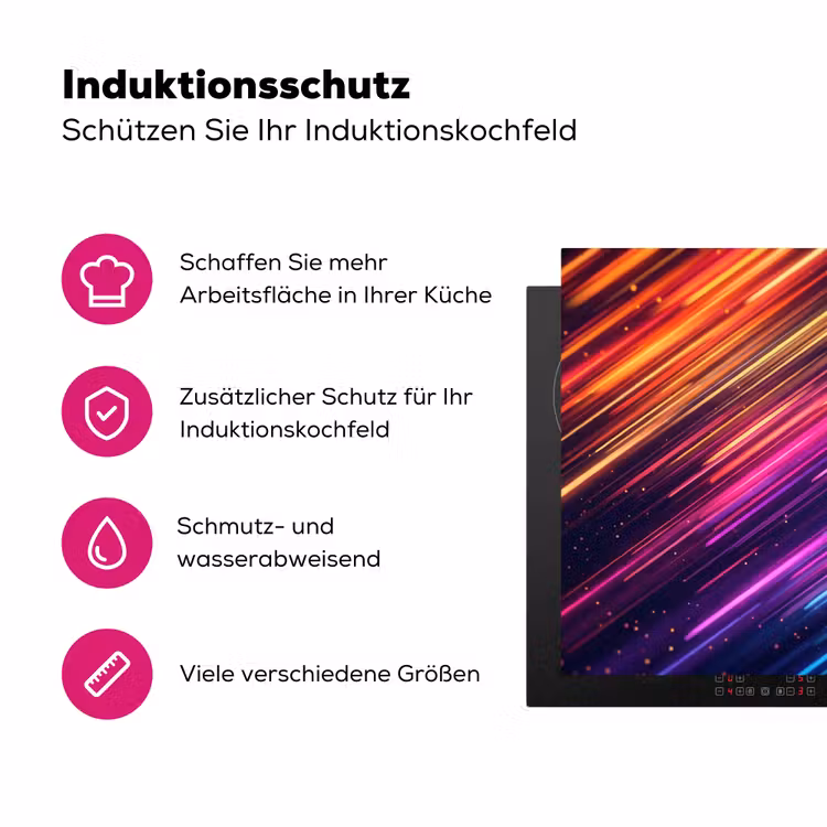 Snelheid - Kosmos - Kleurrijk Inductie beschermer vinyl 3mm klein -zzzzzzz-lf-ups